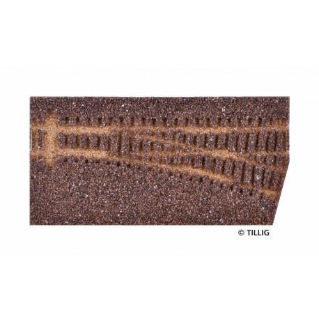 TILLIG ELITE Coupon de ballast pour aiguillage déviation à 15° - pack de 4