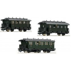 FLEISCHMANN H0 Coffret de trois voitures „Train de voyageurs de ligne secondaire“ (kit 1et 2), DRG