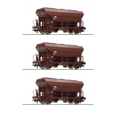 ROCO H0 Coffret de trois pièces: Wagons à déchargement automatique, CFL