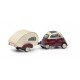 SCHUCO  H0 BMW Isetta avec mini caravane