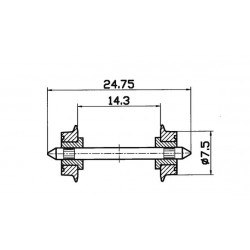 ROCO Radsatz 7,5mm isoliert (F.