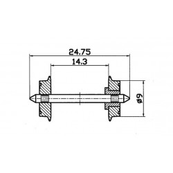 ROCO Radsatz eins.isol. 9mm 1 Pa