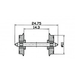 ROCO Radsatz 2fachisol. 11mm 1 P