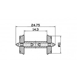 ROCO Radsatz RP25 get.Ach.11mm