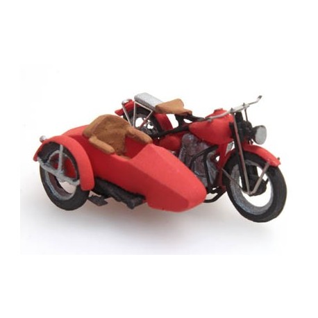 ARTITEC  Moto liberator rouge USA avec sidecar